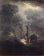 Monamy, Peter The Loss of H.M.S. Victory in a gale on 4 October 1744 oil painting picture wholesale